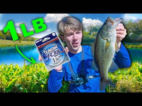 1LB Fishing Line Big Bass CHALLENGE! (Worlds LIGHTEST Line VS Bass!)