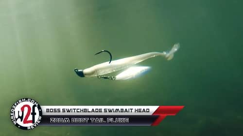 BOSS Switchblade Swimbait Head w/ Zoom Boot Tail Fluke Swimbait Underwater Video [Tackle Review]