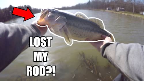 Early Spring Bass Fishing! - Pond Hopping Challenge! LOST MY ROD!