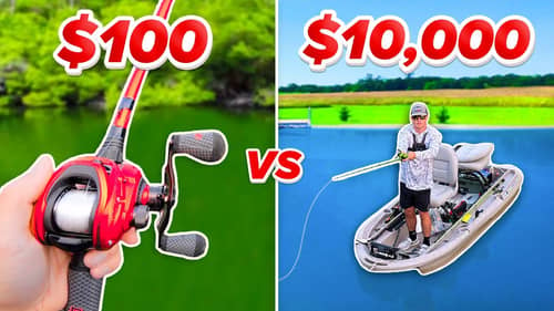 $100 vs $10,000 Budget Fishing Challenge (Rod, Reel, Boat, Lures)