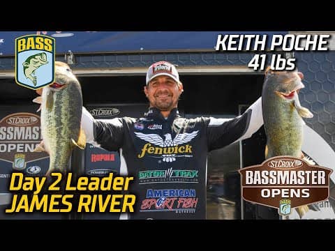 Keith Poche leads Day 2 of Bassmaster Open at James River (41 pounds)