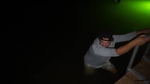 He had to Get in the Water at Night to Land a Bass!