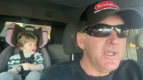 Dad sings to 2 year old son on the way to daycare..#dadsinging #kidsongs #amateurhour