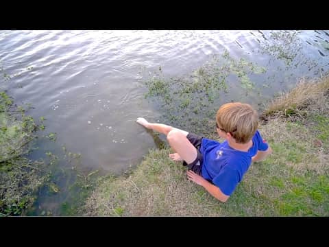 8lb Bass Bites His Toe! -- Pond Hopping Challenge