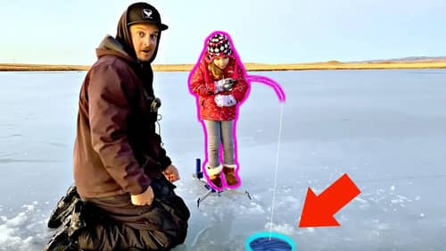 Catching BIG FISH through SKETCHY Thin Ice! (Ice Fishing 2019)
