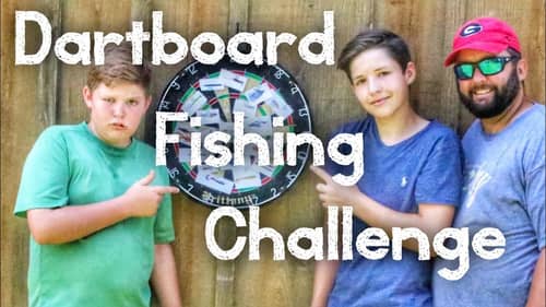 Dartboard Bass Fishing Challenge - Bank Fishing with the Kids