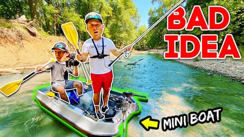 Surviving 3 Days Floating SKETCHY Backwoods Creeks in a MINI BOAT!! (Camping & Fishing)