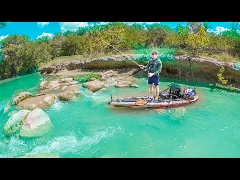 SKINNY WATER River KAYAK Fishing! 30 Mile Trip On The Guadalupe River