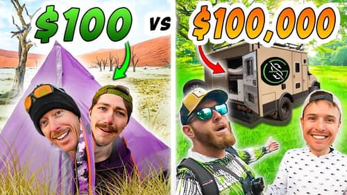 2v2 CHEAP vs EXPENSIVE 24 Hour SURVIVAL CHALLENGE! (Glamping vs Camping)