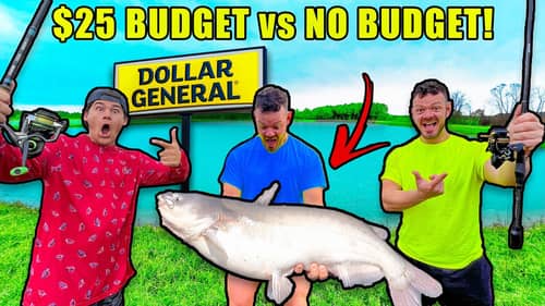 UNLIMITED BUDGET vs $25 BUDGET 1v1 Dollar Store Fishing Challenge!
