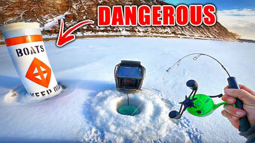 Ice Fishing a DANGEROUS Heavy Current River w/ a NEW Fish Species!!!