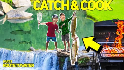 EAT WHAT YOU CATCH CREEK Fishing CHALLENGE! ( CATCH CLEAN COOK )