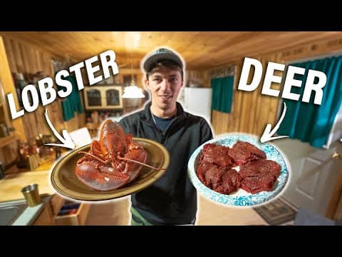 TASTY North Woods SURF & TURF Catch and Cook!! (Cabin Cook)
