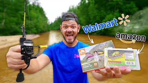 1v1 Walmart vs Amazon Creek Fishing Kit!