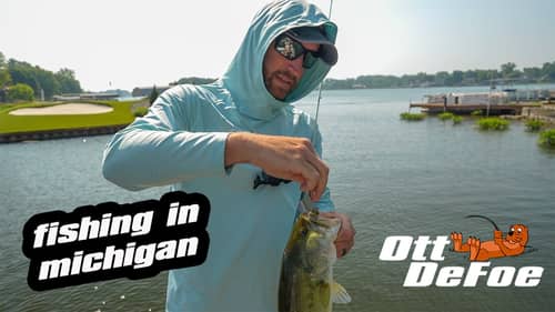 Fenton Lake Bass Fishing Michigan Buzz Bait Action!