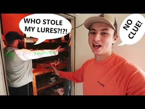 STEALING Fishing Lures From Lojo's MAN CAVE!