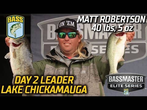 Matt Robertson leads Day 2 at Lake Chickamauga with 40 pounds, 5 ounces (Bassmaster Elite Series)
