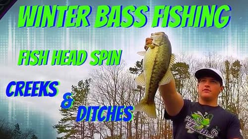 Winter Bass Fishing (Fish Head Spin) ~ Tips and Bass Action!