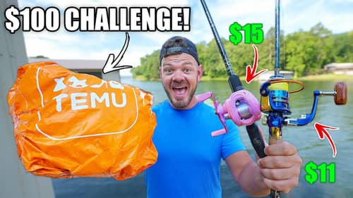 TEMU app $100 Budget Fishing Challenge!