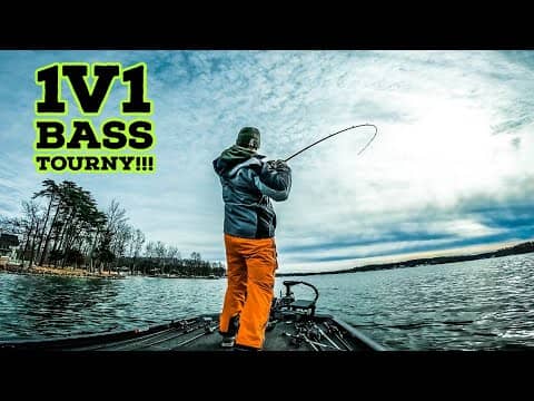 1v1 BASS TOURNAMENT on a POWER PLANT LAKE!!! || Featuring @SBFishing