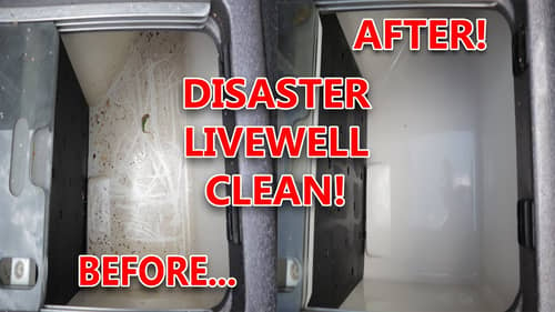 How to CLEAN LIVEWELLS on a BASS BOAT! Complete DISASTER CLEAN! (Easiest and Cheapest Way!)