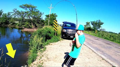 8 Year Old Fights BIGGEST FISH EVER from Roadside Drain!!!