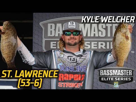 Kyle Welcher leads Day 2 of Bassmaster Elite at the St. Lawrence River with 53 pounds, 6 ounces