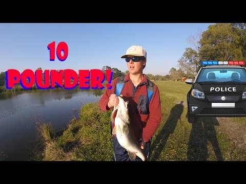 SECURITY GUARD KICKS us out for FISHING! Featuring 10 POUND BASS!