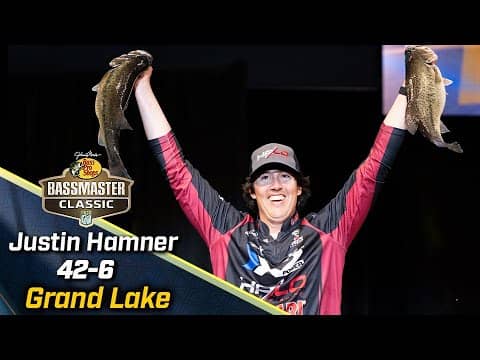 Justin Hamner leads Day 2 of 2024 Bassmaster Classic at Grand Lake with 42 pounds, 6 ounces