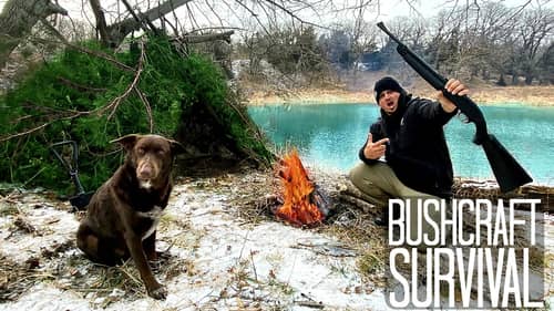 Winter BUSHCRAFT SURVIVAL Challenge at a Hidden Lake!!! (DIY Overnight Shelter)