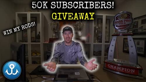 50k Giveaway! Win my CUSTOM pro fishing rods + more. — Thank you!
