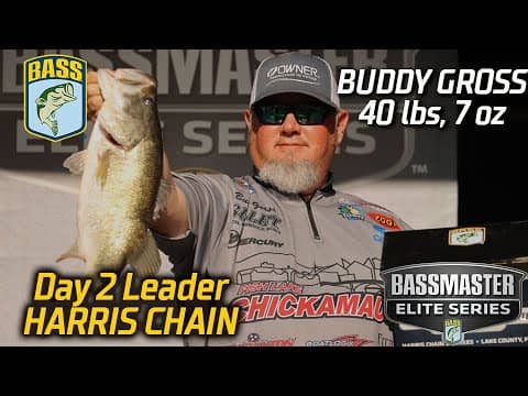 Buddy Gross leads Day 2 at the Harris Chain with 40 pounds, 7 ounces (Bassmaster Elite Series)
