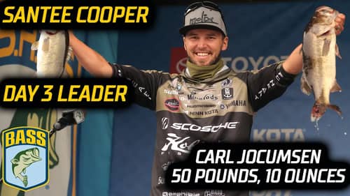 Carl Jocumsen retakes the Day 3 lead with 50 pounds, 10 ounces (Santee Cooper Bassmaster Elite)