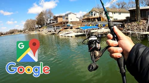 Discovering INCREDIBLE Urban Lake using Google Maps!! --Fishing Challenge
