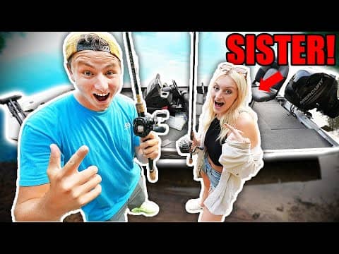 I Take My SISTER Fishing On My NEW BASS BOAT!