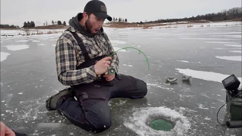 Monster Fish Through The ICE!! Will it FIT (6” Hole)!?
