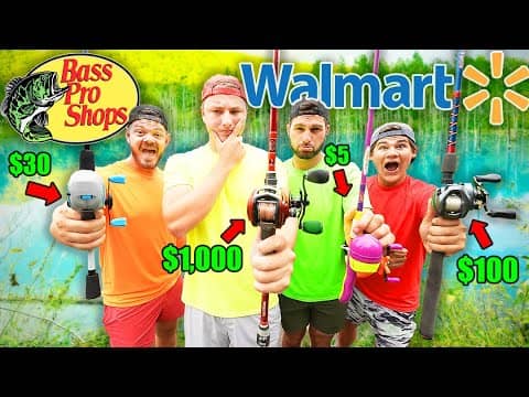Walmart vs Bass Pro Shops 1v1v1 Budget Fishing Challenge (Rod, Reel, Lures!)