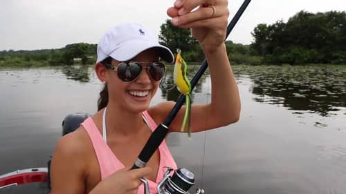 Wife Goes Frog Fishing with LakeForkGuy Bass Tips