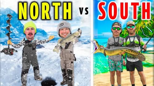 NORTH vs. SOUTH 72 HOUR Fishing CHALLENGE! (CATCH CLEAN COOK)