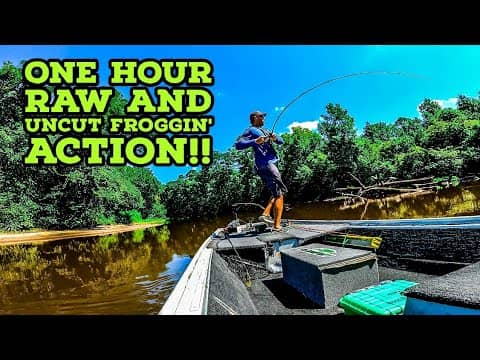FROGGIN' ONLY For 1 Hour RAW and UNCUT!! || River Fishing