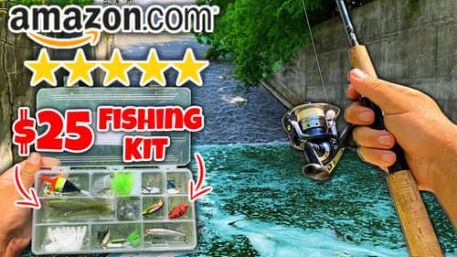 Fishing w/ the TOP RATED Amazon Fishing Kit!! (Creek Fishing Challenge)