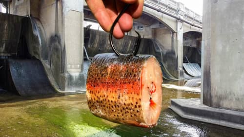 Using a GIANT CHUNK of trout in a SPILLWAY!!! (Lost Spillway of GIANTS)