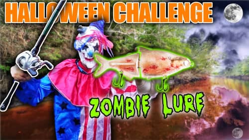 HALLOWEEN Fishing Challenge w/ CREEPY Zombie Lure!!! (It Worked)