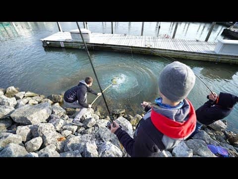 City Fishing for The Biggest Trout I've EVER Seen (Bobber Fishing Madness)