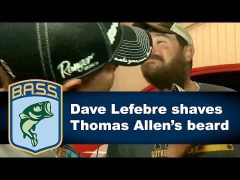 Dave Lefebre shaves Thomas Allen's beard after bet