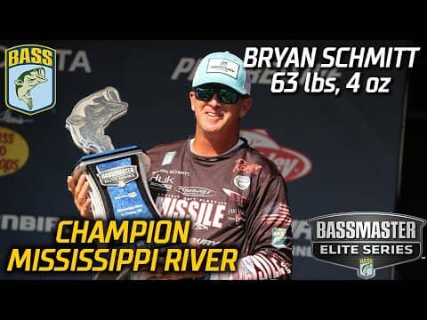 Bryan Schmitt wins Bassmaster Elite at Mississippi River with 63 pounds, 4 ounces