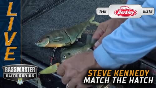Steve Kennedy catches a bass and matches the bait fish