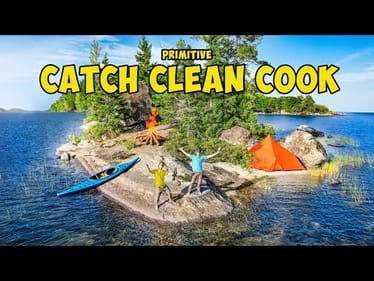 Primitive EAT WHAT YOU CATCH Tiny Island CHALLENGE!