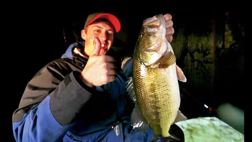 GIANT Bass Ice Fishing In 2018! @ Mozingo Lake