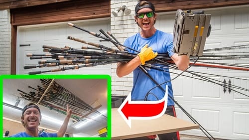 DIY Garage Fishing Rod Rack Build | HOLDS OVER 30 RODS!